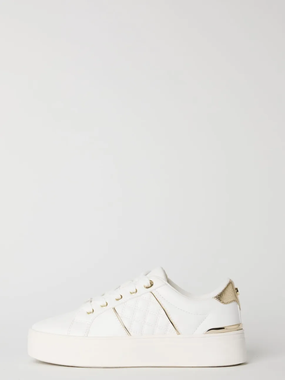 Lipsy White Standard Fit Flat Chunky Flatform Stripe Lace Up Trainers