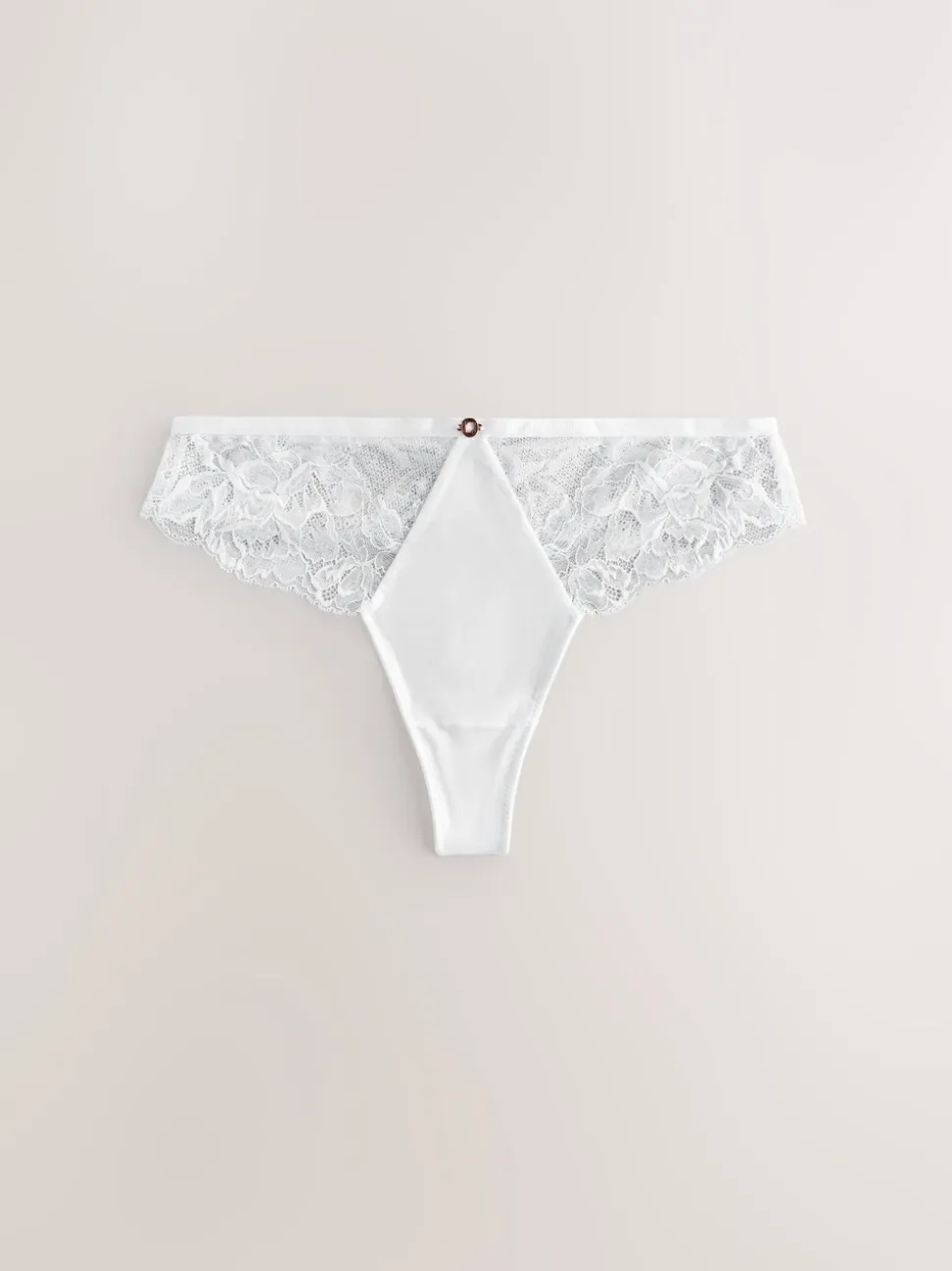 Lipsy White Thong Lace Knickers