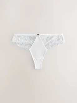 Lipsy White Thong Lace Knickers