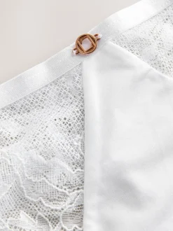 Lipsy White Thong Lace Knickers