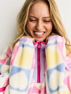Little Bird by Jools Oliver Multi Heart Colourblock Borg Fleece
