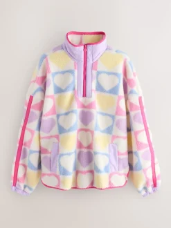 Little Bird by Jools Oliver Multi Heart Colourblock Borg Fleece