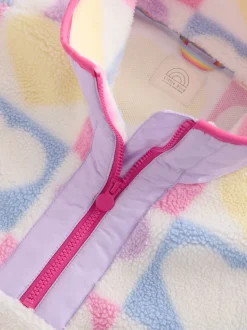 Little Bird by Jools Oliver Multi Heart Colourblock Borg Fleece