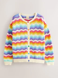 Little Bird by Jools Oliver Multi Pastel Wavy Stripe Knitted Cardigan