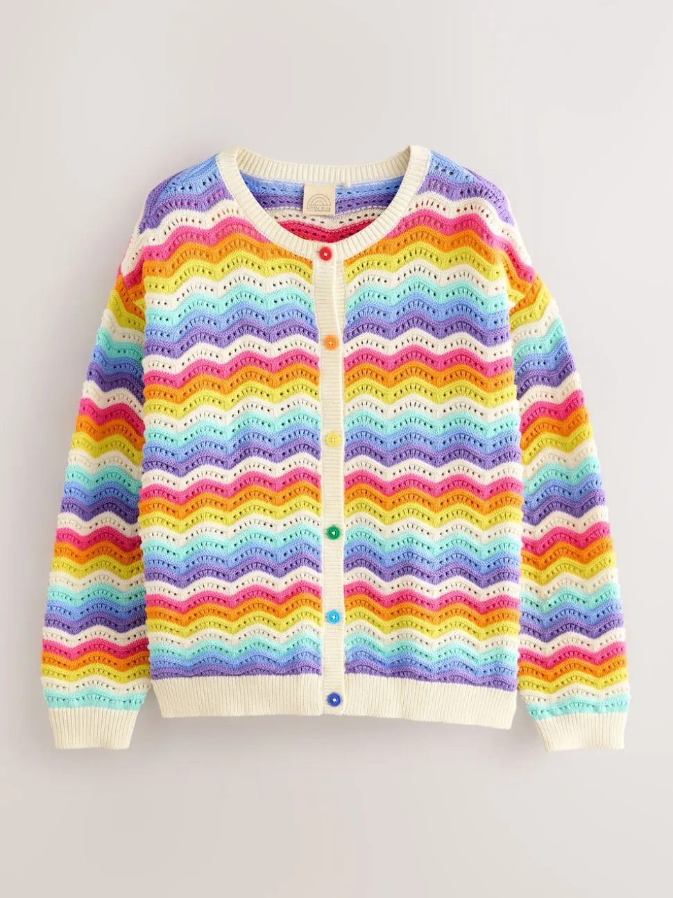 Little Bird by Jools Oliver Multi Pastel Wavy Stripe Knitted Cardigan