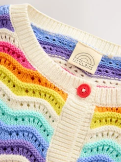Little Bird by Jools Oliver Multi Pastel Wavy Stripe Knitted Cardigan