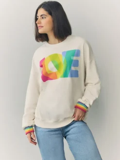 Little Bird by Jools Oliver Multi Oversized Crew Neck Sweatshirt