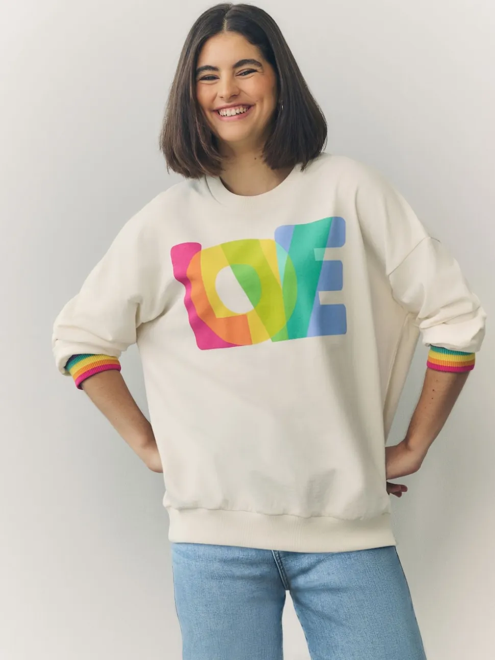 Little Bird by Jools Oliver Multi Oversized Crew Neck Sweatshirt