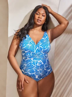 Live Unlimited Blue Floral Print Swimsuit