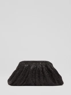 LK Bennett Black Crystal Clasp Frame Clutch
