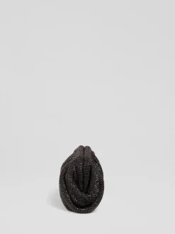 LK Bennett Black Crystal Clasp Frame Clutch