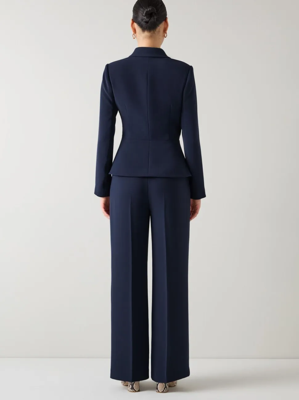 LK Bennett Blue Audrey Spring Peplum Waisted Jacket