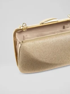 LK Bennett Metallic Charlotte Glitter Old Box Clutch Bag