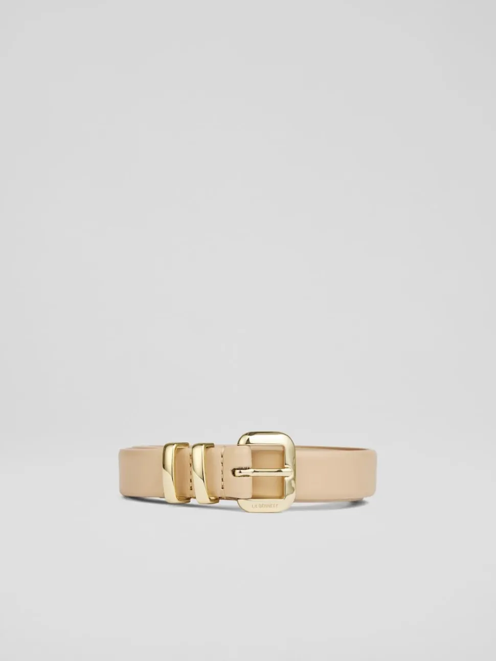 LK Bennett Natural Jodie Leather Oloid Buckle Belt