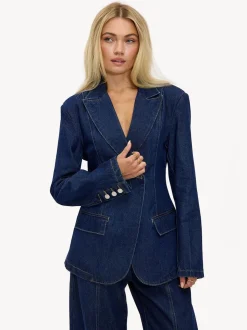 LOAVIES Blue Just Say You Love Me Denim Blazer
