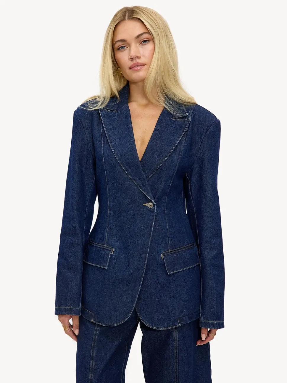 LOAVIES Blue Just Say You Love Me Denim Blazer