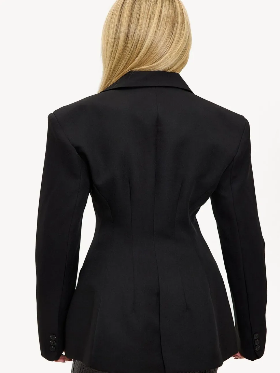 LOAVIES Cosmic Echoes Statement Button Black Blazer