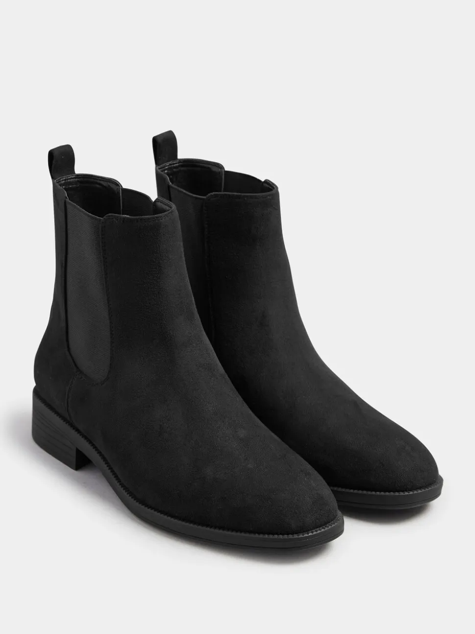 Long Tall Sally Black Ankle Chelsea Micro Boots
