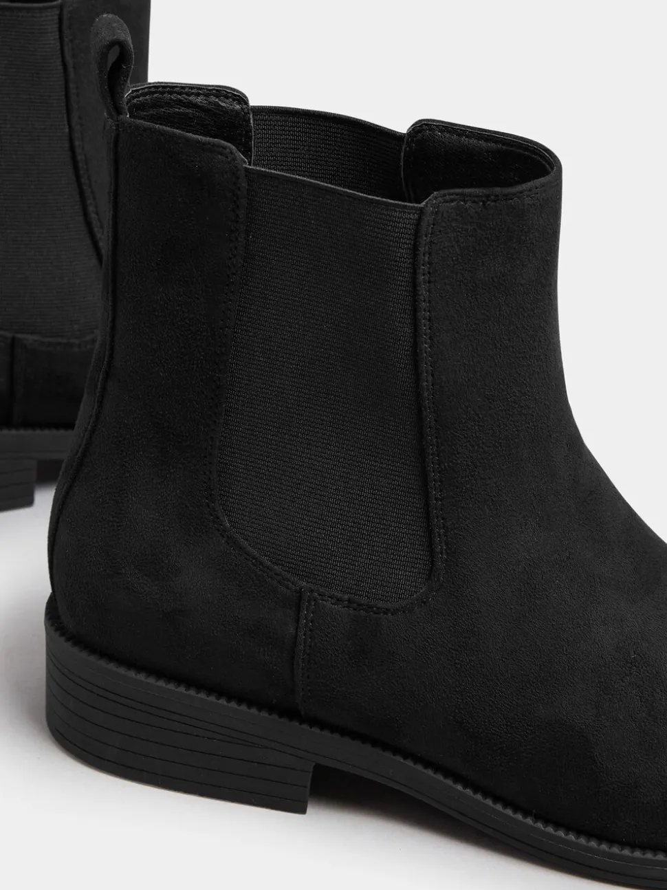 Long Tall Sally Black Ankle Chelsea Micro Boots