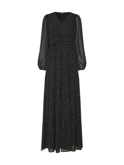 Long Tall Sally Black Chiffon Spot Tiered Maxi Dress