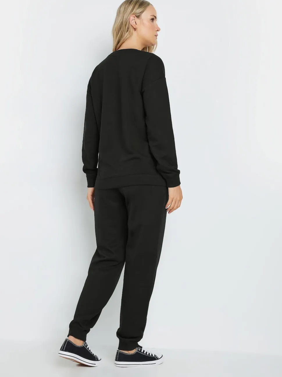 Long Tall Sally Black Cuffed Drawstring Joggers