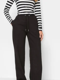 Long Tall Sally Black Dark Wide Leg Joggers