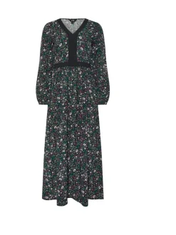 Long Tall Sally Black Ditsy Floral Lace Detail Maxi Dress