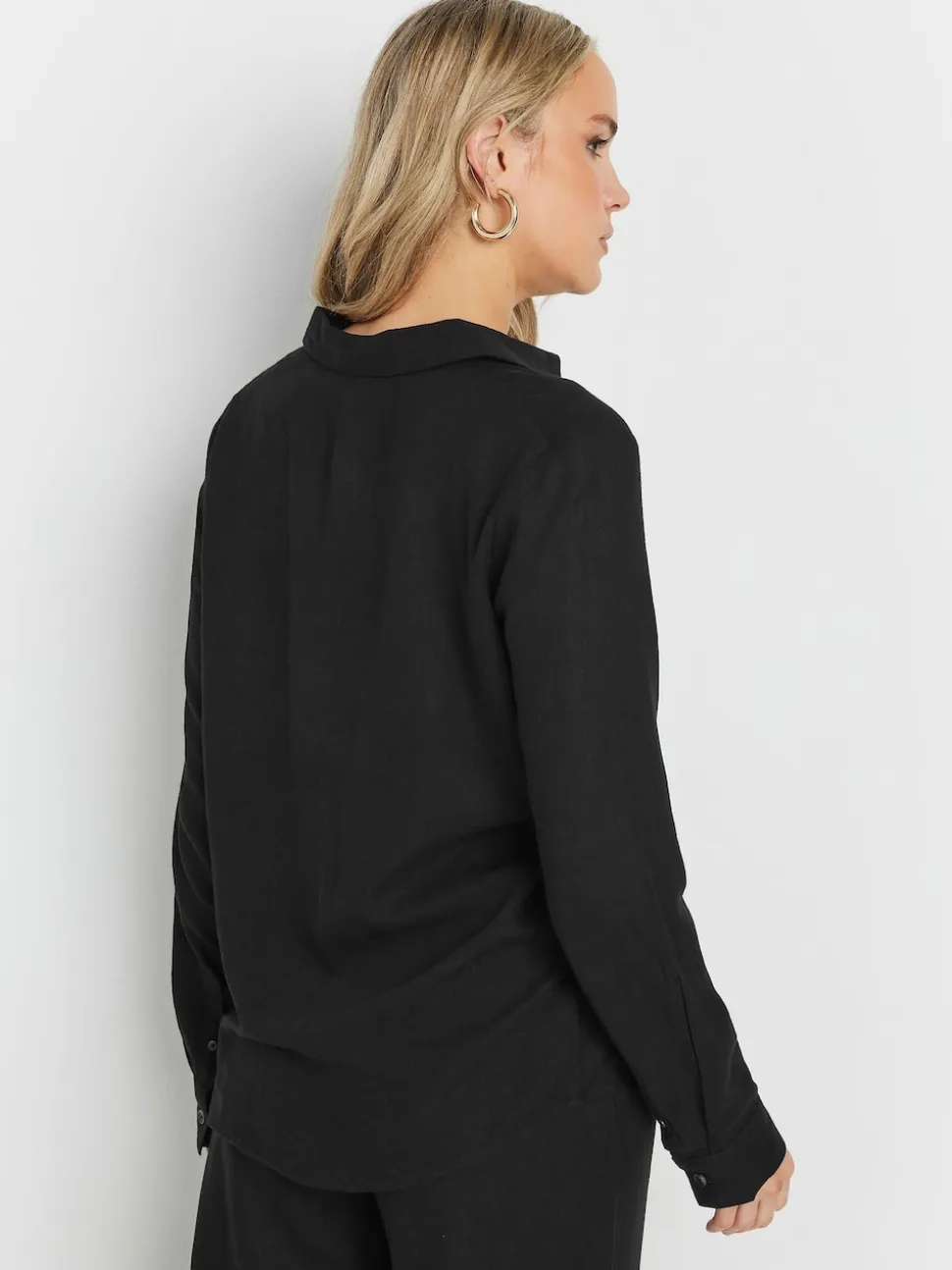 Long Tall Sally Black Long Sleeve Containing Shirt