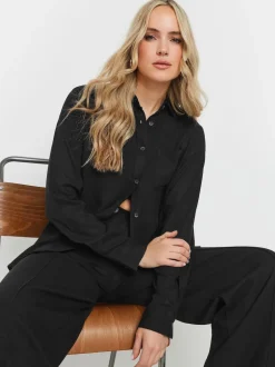 Long Tall Sally Black Long Sleeve Containing Shirt