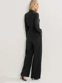Long Tall Sally Black Long Sleeve Collar Jumpsuit