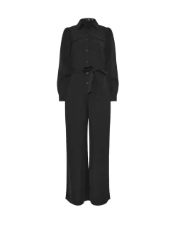 Long Tall Sally Black Long Sleeve Button Jumpsuit