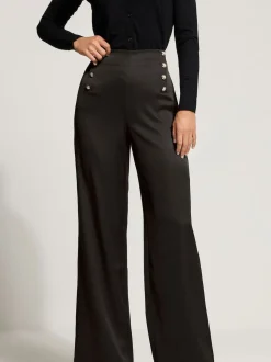 Long Tall Sally Black Military Button Trousers