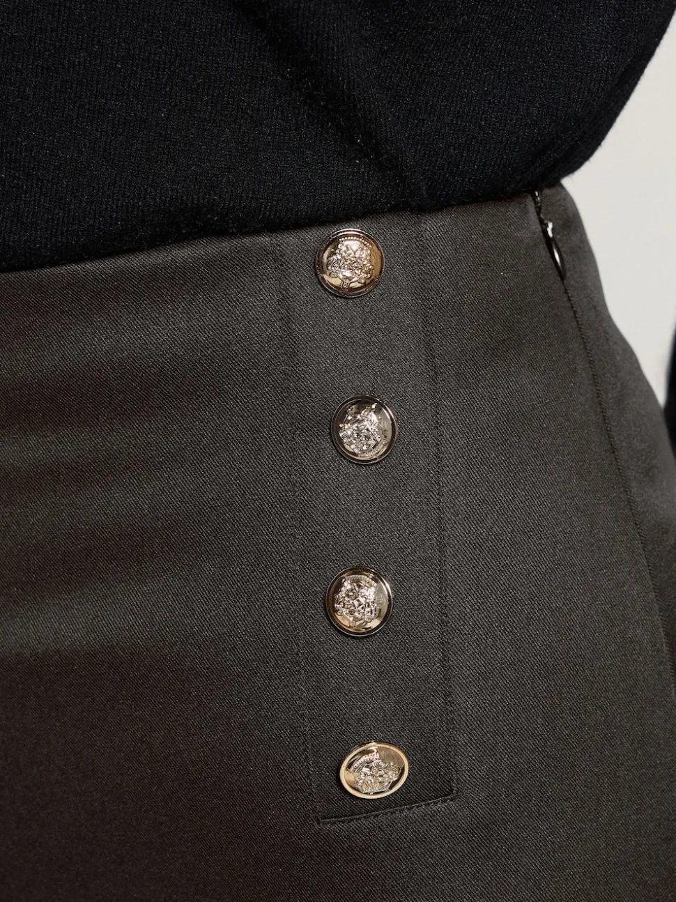 Long Tall Sally Black Military Button Trousers
