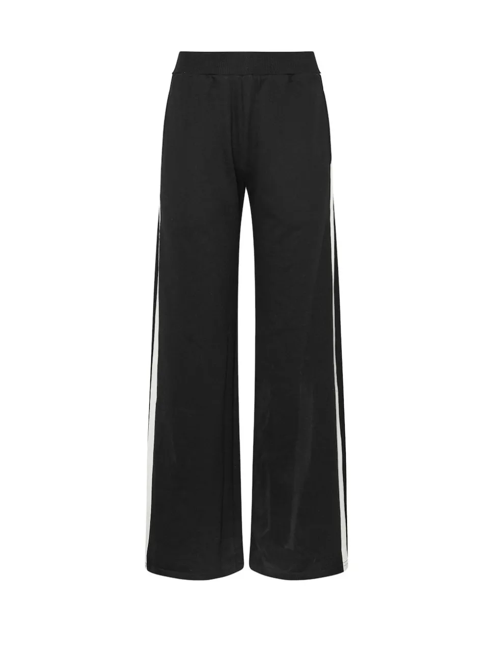 Long Tall Sally Black Ribbed Wide Leg Joggers