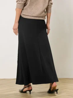 Long Tall Sally Black Seamed Maxi Flare Skirt