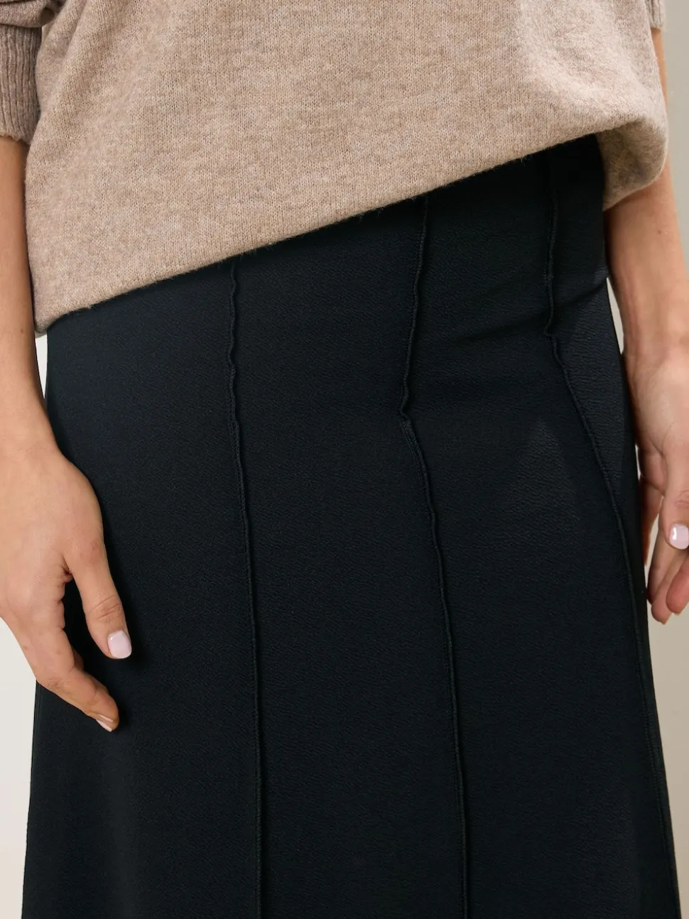 Long Tall Sally Black Seamed Maxi Flare Skirt