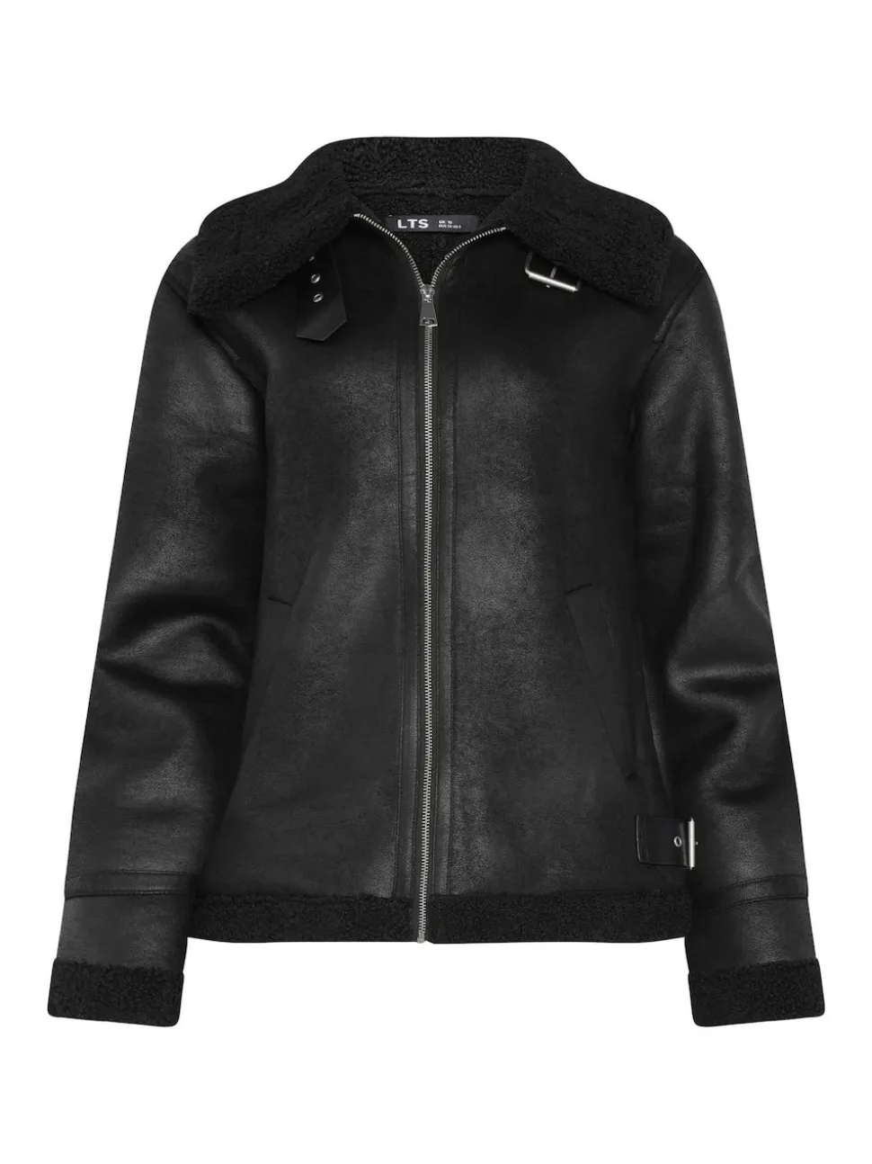 Long Tall Sally Black Taped Seam Aviator Jacket