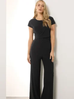 Long Tall Sally Black Twist Front ITY Jumpsuit