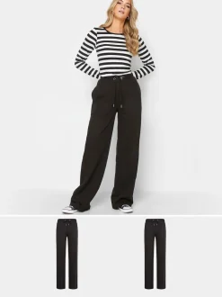 Long Tall Sally Black Wide Leg Joggers 2 Pack