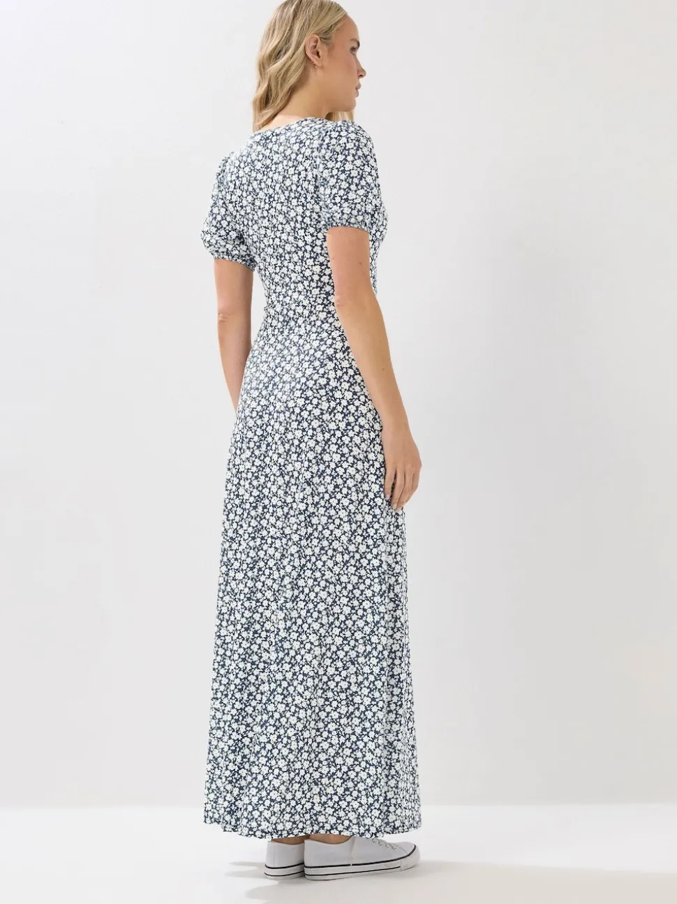 Long Tall Sally Blue Ditsy Wrap Maxi Dress
