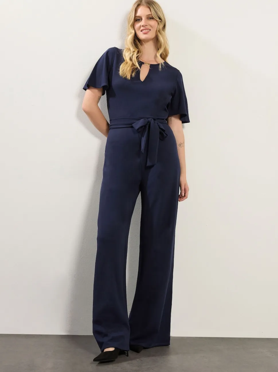 Long Tall Sally Blue Keyhole Jumpsuit