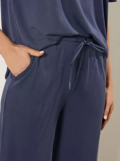 Long Tall Sally Blue Premium Wide Leg Joggers