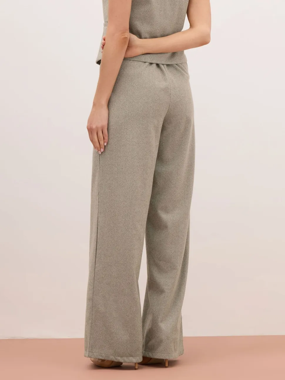 Long Tall Sally Brown Herringbone Trousers