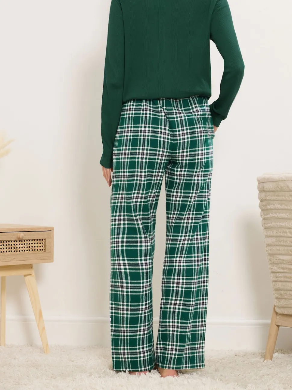 Long Tall Sally Green Check Pyjamas