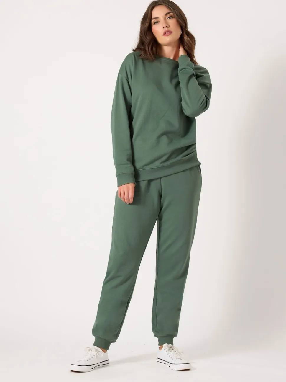 Long Tall Sally Green Crew Neck Sweatshirt
