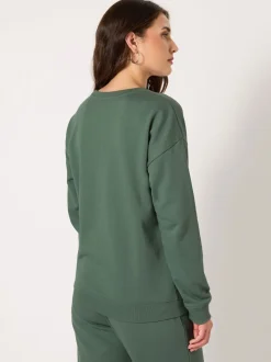 Long Tall Sally Green Crew Neck Sweatshirt