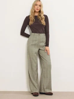 Long Tall Sally Green Wide Leg Trousers