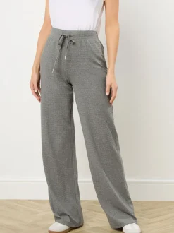 Long Tall Sally Grey Marl Waffle Wide Leg Joggers