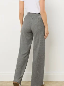 Long Tall Sally Grey Marl Waffle Wide Leg Joggers