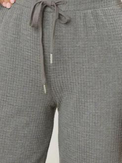 Long Tall Sally Grey Marl Waffle Wide Leg Joggers